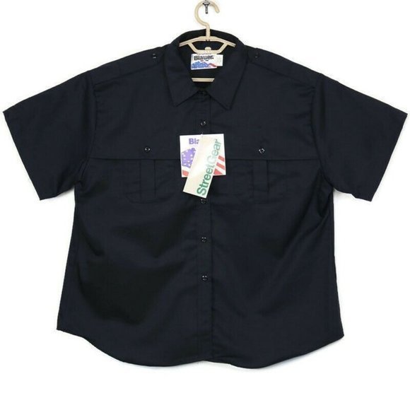 Blauer StreetGear Uniform Work‎ Shirt Police Deputy Blue 8710W Short Sleeve 2XL - Picture 1 of 11